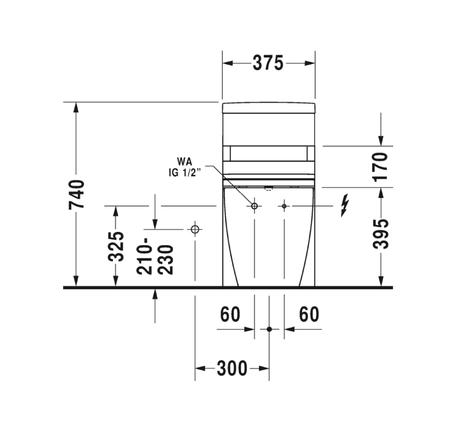 Bồn cầu một khối Starck 2 với Sensowash 588.46.411